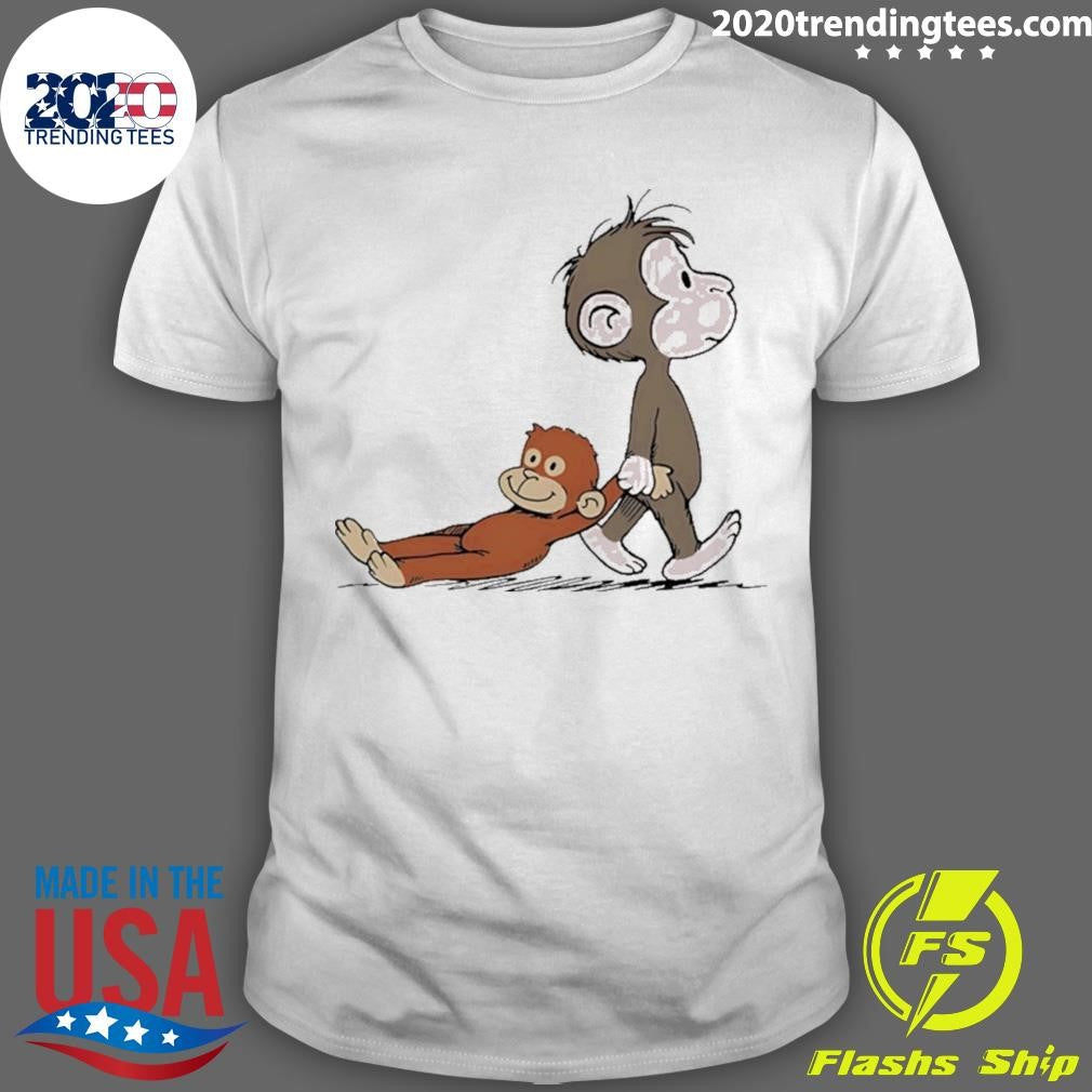 Baby Monkey Punch And His Toy Cartoon Shirt Unisex T-shirt, Sweatshirt, Hoodie, Long Sleeve Tee - T-Shirt, Sweatshirt, Hoodie