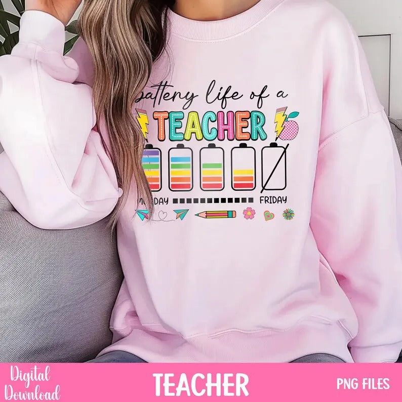 Back School Battery Life Teacher Shirt Back School Digital Download Teacher Life Shirt Shirt Teacher Shirt 02 T-Shirts, Hoodie, Sweatshirt - T-Shirt, Sweatshirt, Hoodie