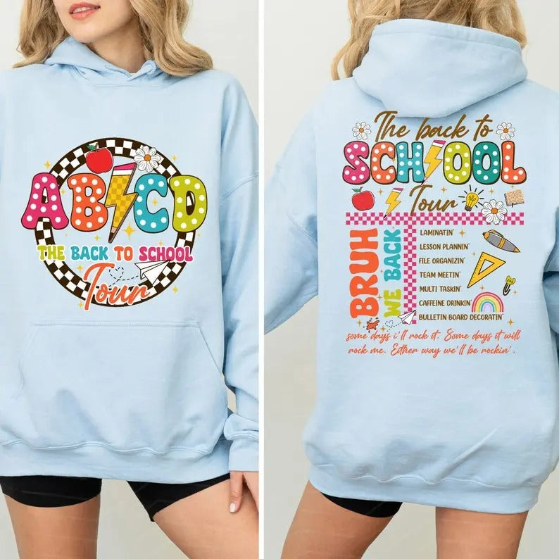 Back School Retro Back School Shirt Teachers ABCD Teacher Shirts First Day School Teacher Teacher Teacher Team Shirt Tour Shirt T-Shirts, Hoodie, Sweatshirt - T-Shirt, Sweatshirt, Hoodie