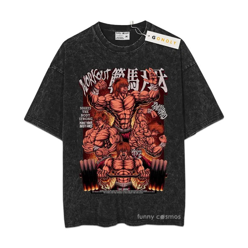 Baki Hanma Mineral Wash Anime Mineral Wash Vintage Mineral Wash Cotton Fabric T-Shirts, Hoodie, Sweatshirt - T-Shirt, Sweatshirt, Hoodie