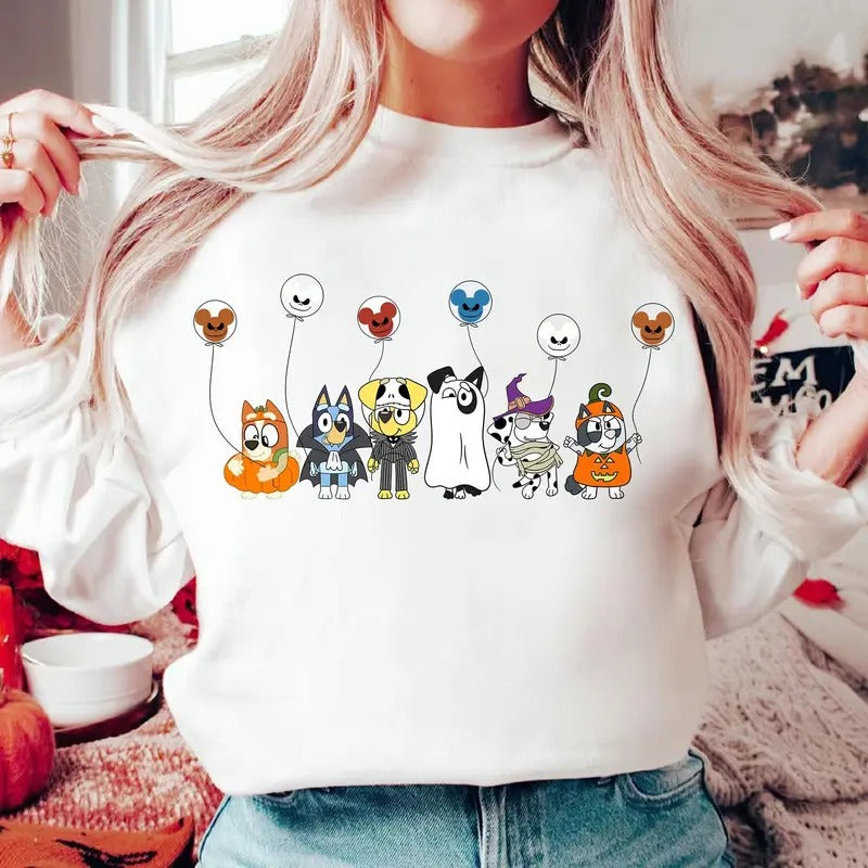 Ballloon Cute Dog Family Halloween Shirt Cute Dog Halloween Shirt Halloween Cute Dog Friends Shirt Cute Dog Cartoon Shirt T-Shirts, Hoodie, Sweatshirt - T-Shirt, Sweatshirt, Hoodie