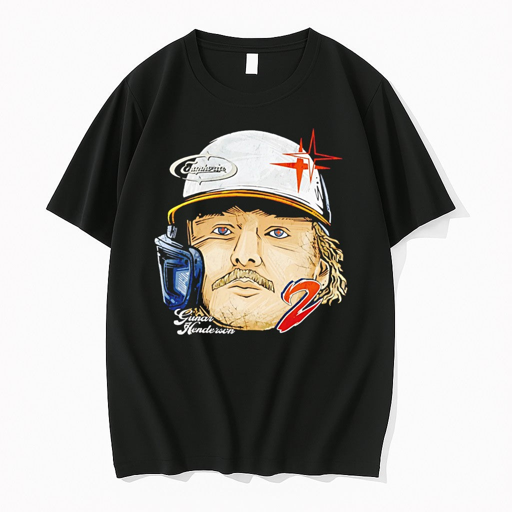Baltimore Orioles Gunner Henderson Fat Head Hand Drawn Artwork Tee Tshirts Sweater Unisex T-shirt, Sweatshirt, Hoodie, Long Sleeve Tee - T-Shirt, Sweatshirt, Hoodie