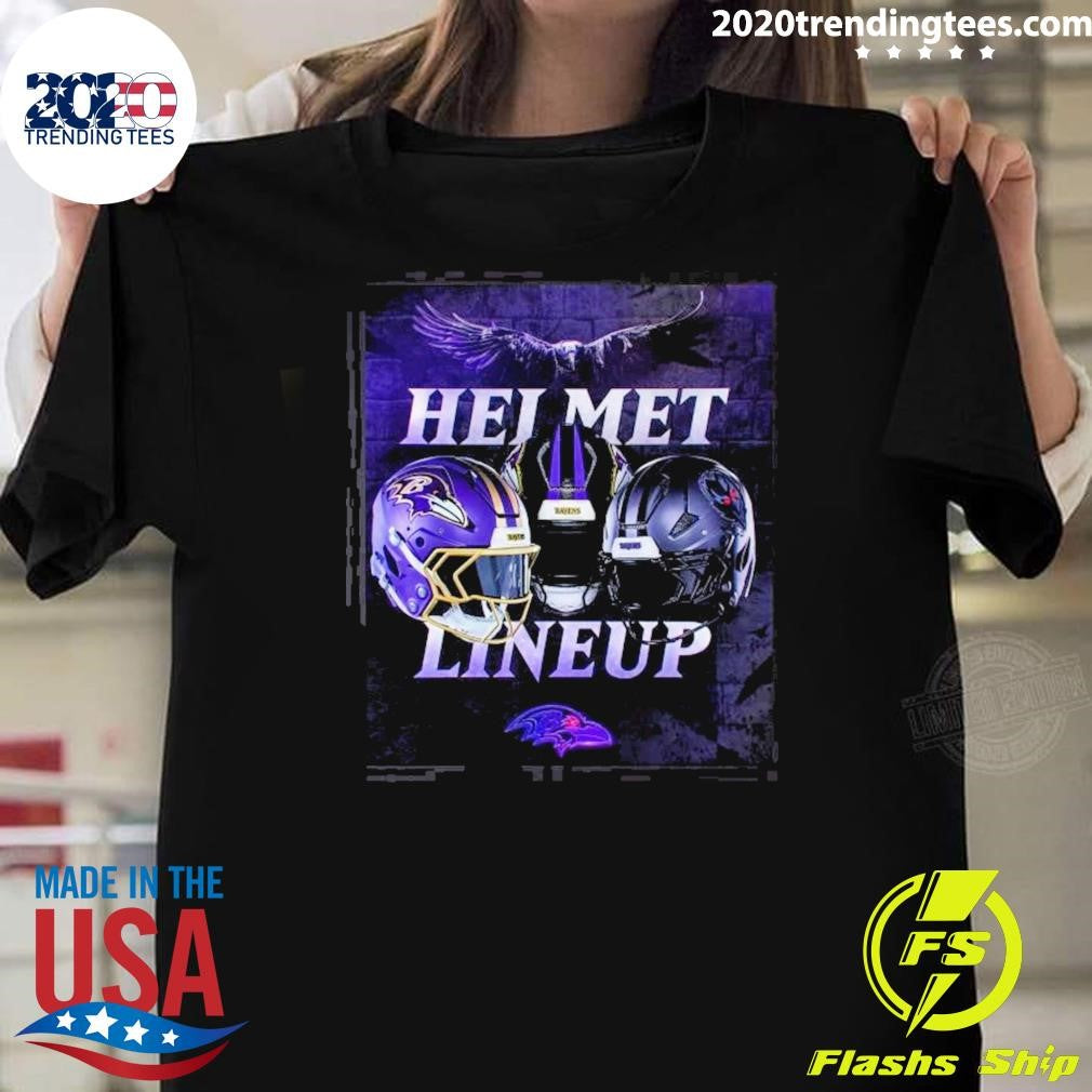 Baltimore Ravens Darkness Helmet Lineup Purple Rising 2026 Shirt Unisex T-shirt, Sweatshirt, Hoodie, Long Sleeve Tee - T-Shirt, Sweatshirt, Hoodie