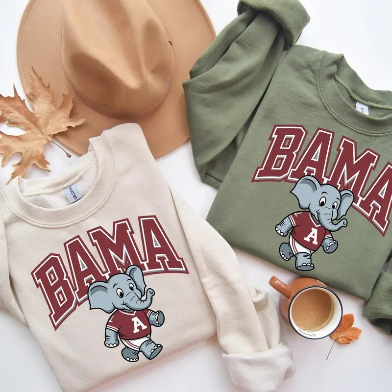 Bama Elephant Elephant Mascot Shirt Alabama Fan Shirt Cimson White Elephant Football Tops T-Shirts, Hoodie, Sweatshirt - T-Shirt, Sweatshirt, Hoodie
