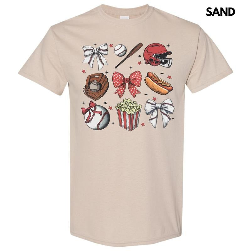 Baseball Bow Collage Gildan Short Sleeve T-Shirts, Hoodie, Sweatshirt - T-Shirt, Sweatshirt, Hoodie
