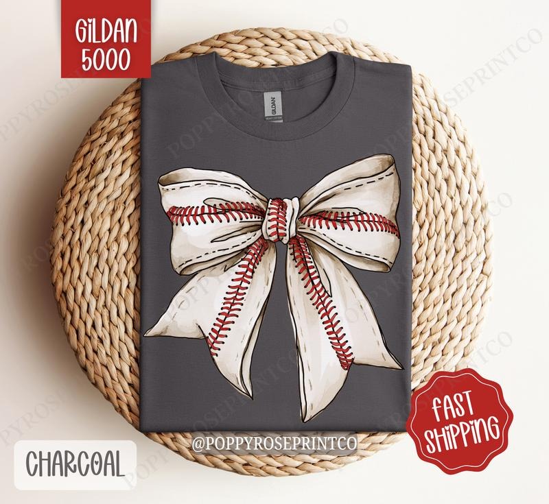 Baseball Bow Shirt Gildan Baseball Season Cute Plus Sizes T-Shirts, Hoodie, Sweatshirt - T-Shirt, Sweatshirt, Hoodie