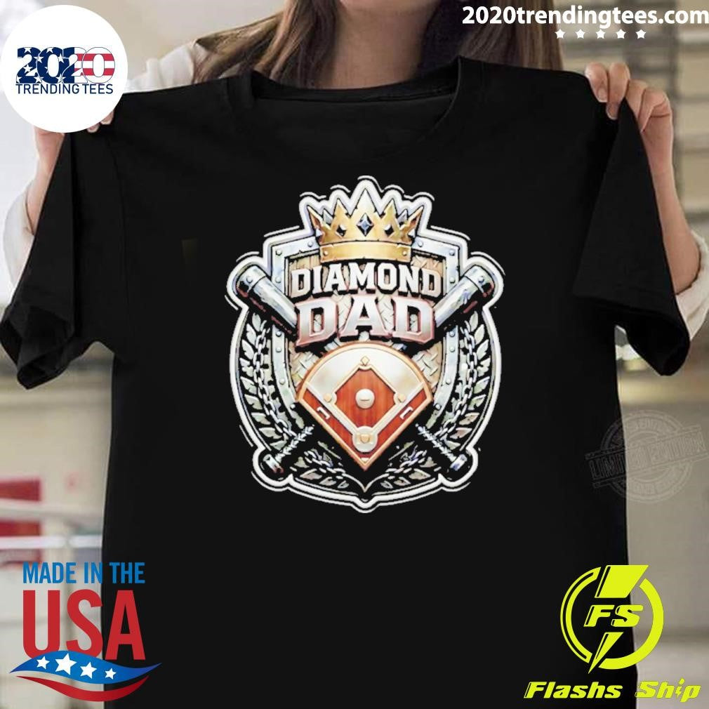 Baseball Diamond Dad Defender Crossed Bats Shirt Unisex T-shirt, Sweatshirt, Hoodie, Long Sleeve Tee - T-Shirt, Sweatshirt, Hoodie
