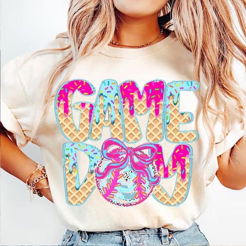 Baseball Game Day Drip Shirt Preppy Baseball Ice Cream Drip Mama Baseball Game Day T-Shirts, Hoodie, Sweatshirt - T-Shirt, Sweatshirt, Hoodie