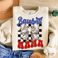 Baseball Mama Game Day Baseball Coquette Baseball Bow Retro Baseball Checker Baseball Mom Girly Baseball T-Shirts, Hoodie, Sweatshirt - T-Shirt, Sweatshirt, Hoodie