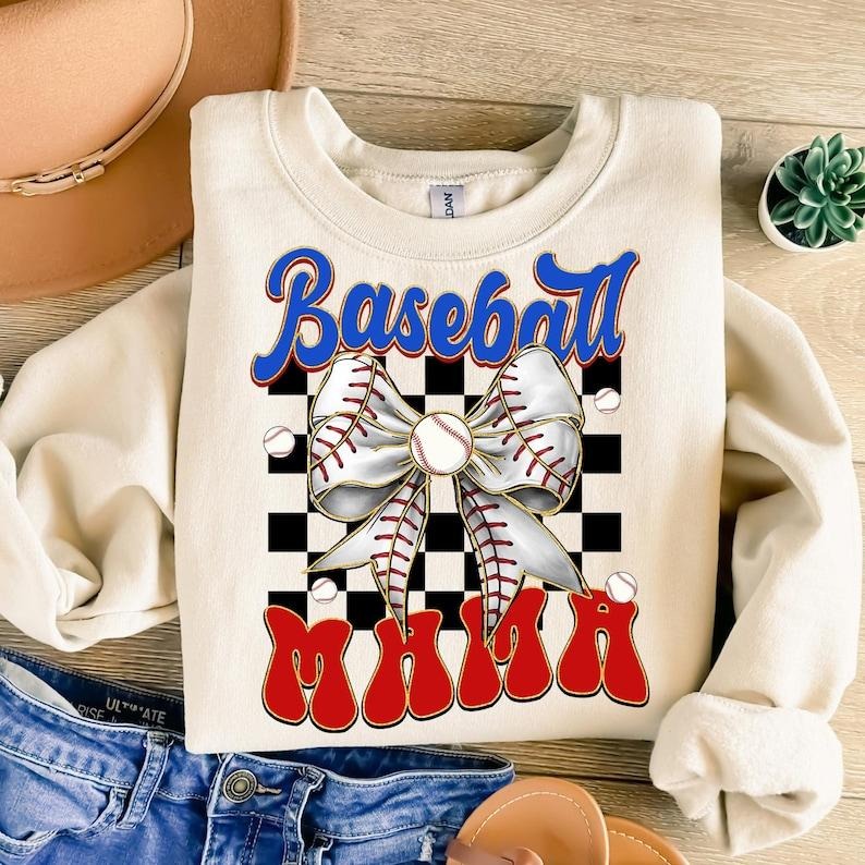 Baseball Mama Game Day Baseball Coquette Baseball Bow Retro Baseball Checker Baseball Mom Girly Baseball T-Shirts, Hoodie, Sweatshirt - T-Shirt, Sweatshirt, Hoodie
