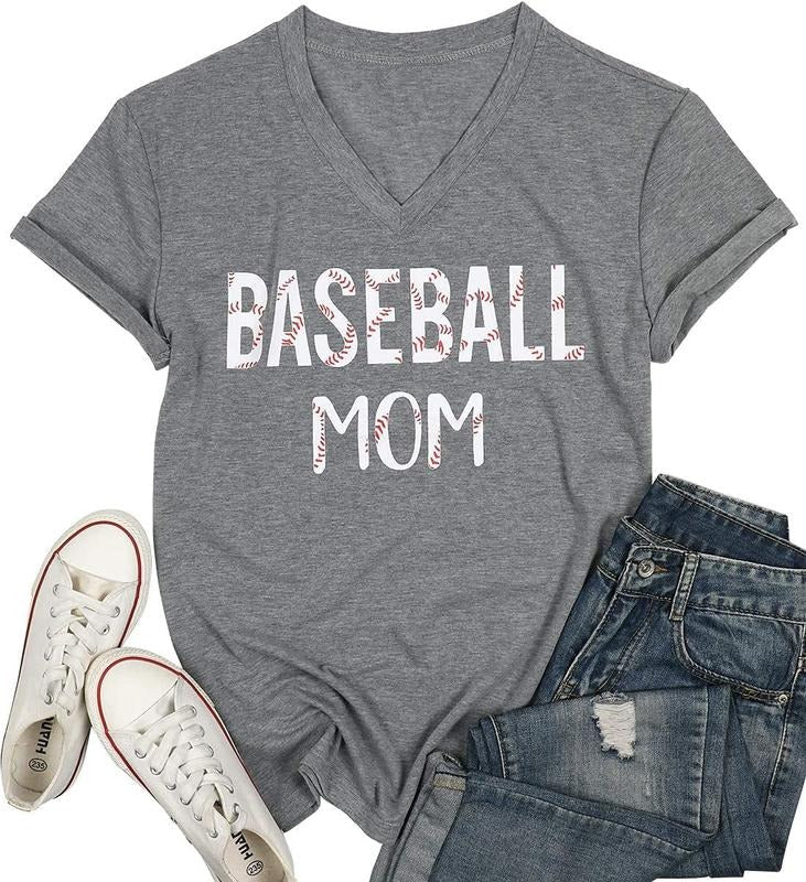 Baseball Mom Letter Print Funny Baseball Casual Comfort Top T-Shirts, Hoodie, Sweatshirt - T-Shirt, Sweatshirt, Hoodie