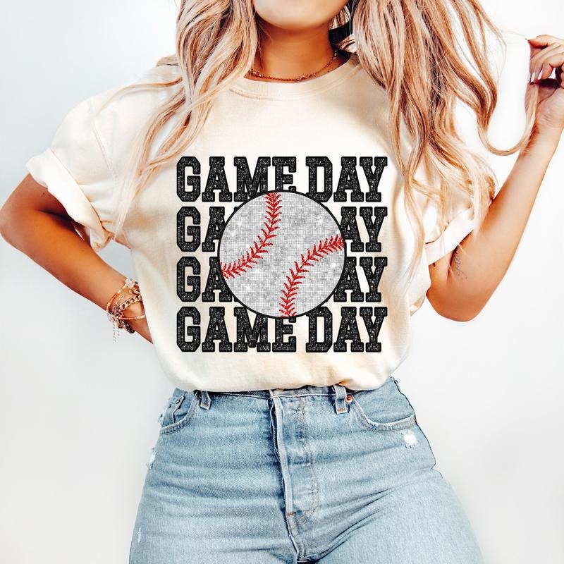 Baseball Baseball Mom Sports Faux Sequin Game Day T-Shirts, Hoodie, Sweatshirt - T-Shirt, Sweatshirt, Hoodie