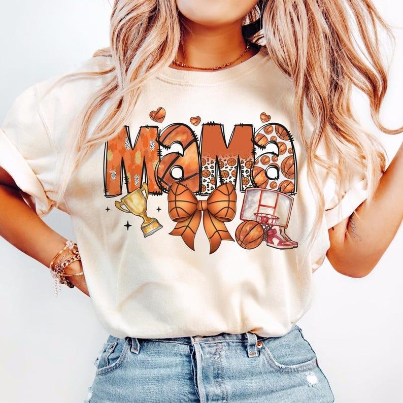 Basketball Mama Coquette Bow Retro Basketball Game Day Sports T-Shirts, Hoodie, Sweatshirt - T-Shirt, Sweatshirt, Hoodie