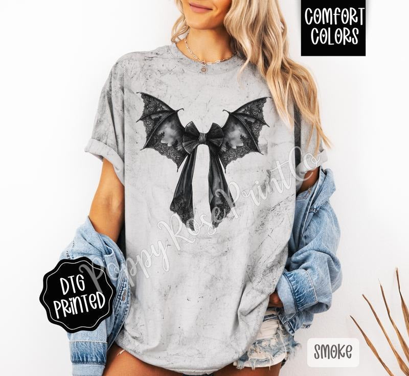 Bat Bow Halloween Comfort Colors Color Blast Spooky Season Shirt T-Shirts, Hoodie, Sweatshirt - T-Shirt, Sweatshirt, Hoodie