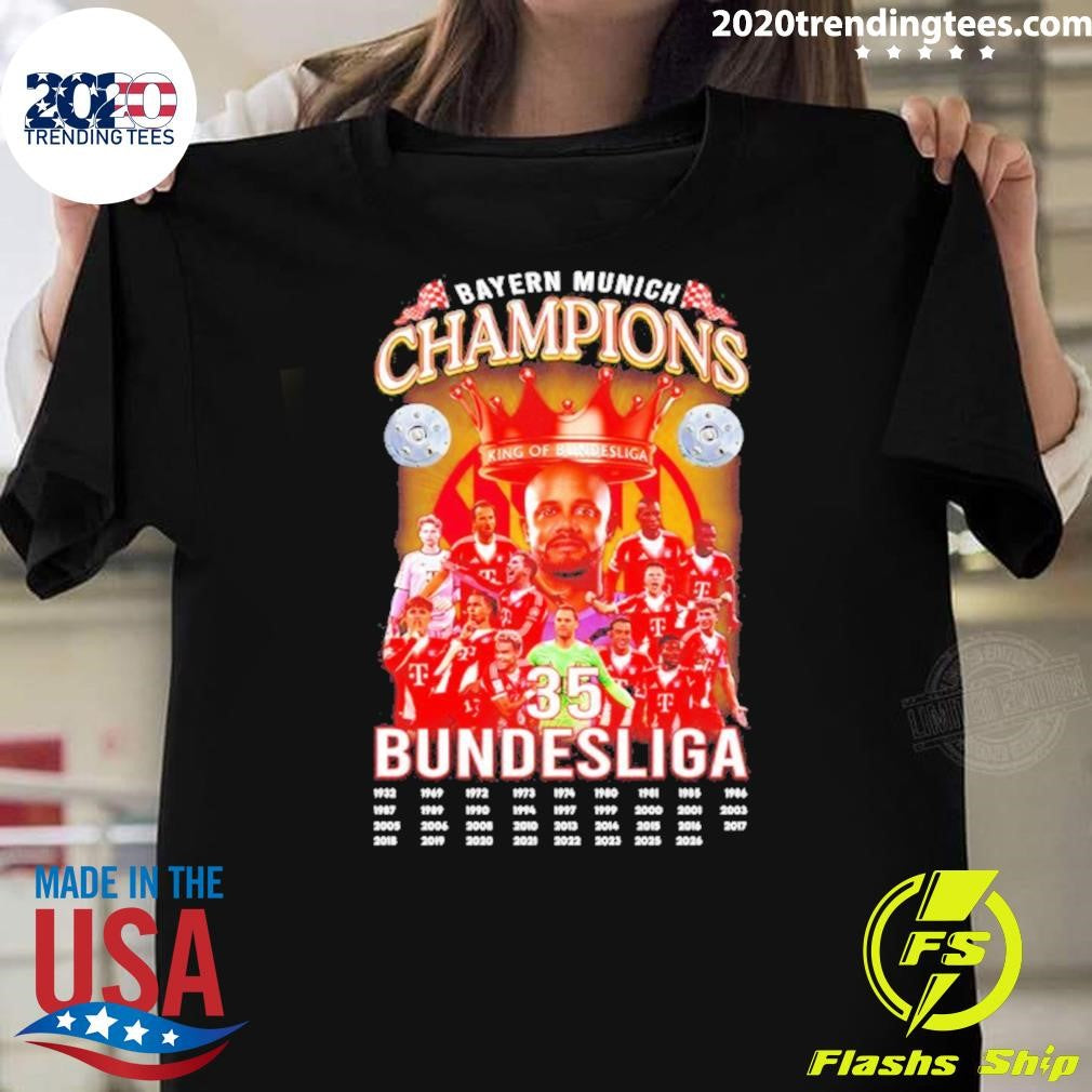 Bayern Munich 2026 Bundesliga 35x Champions Shirt Unisex T-shirt, Sweatshirt, Hoodie, Long Sleeve Tee - T-Shirt, Sweatshirt, Hoodie