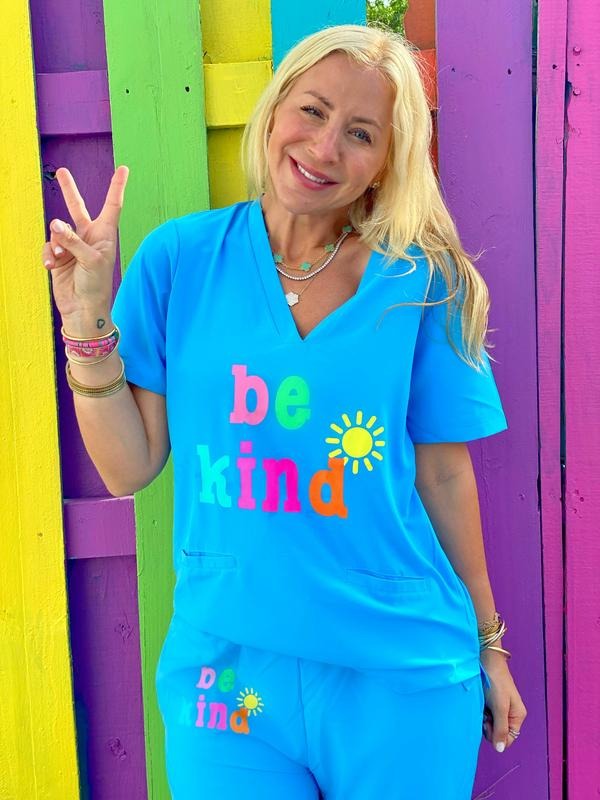 Be Kind Light Blue Scrub Top T-Shirts, Hoodie, Sweatshirt - T-Shirt, Sweatshirt, Hoodie
