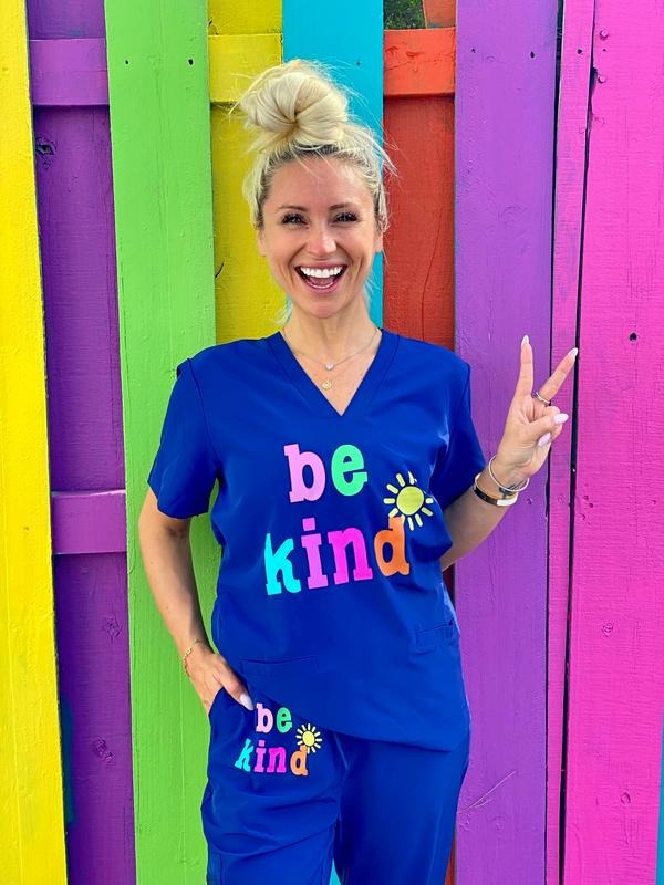 Be Kind Navy Blue Scrub Top T-Shirts, Hoodie, Sweatshirt - T-Shirt, Sweatshirt, Hoodie