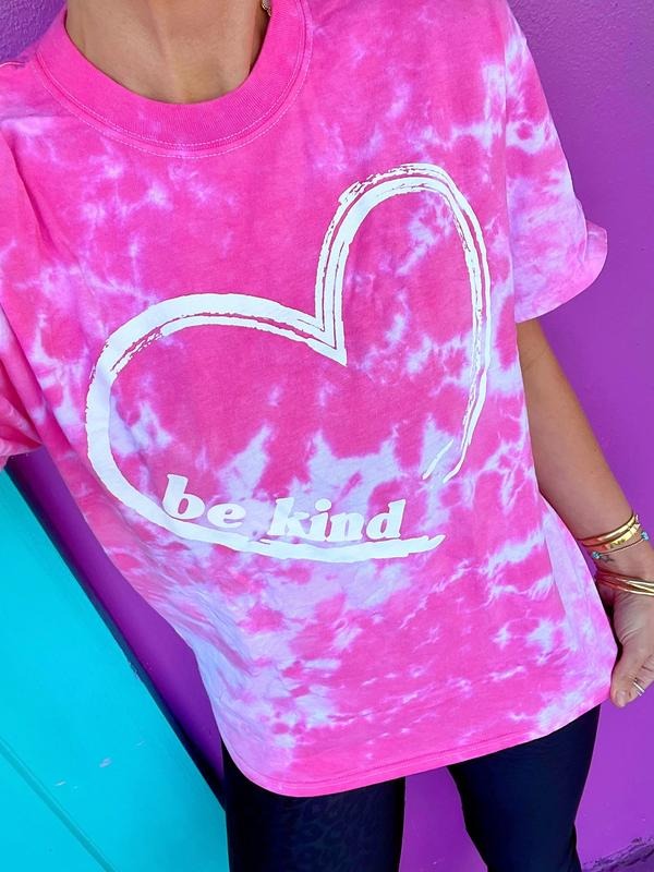 Be Kind Pink Splash Heart Tie Dye T-Shirts, Hoodie, Sweatshirt - T-Shirt, Sweatshirt, Hoodie