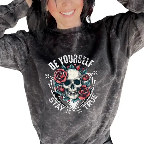 'Be Yourself Stay True' Grunge Casual Comfort Skulls Retro Streetwear Fit T-Shirts, Hoodie, Sweatshirt - T-Shirt, Sweatshirt, Hoodie