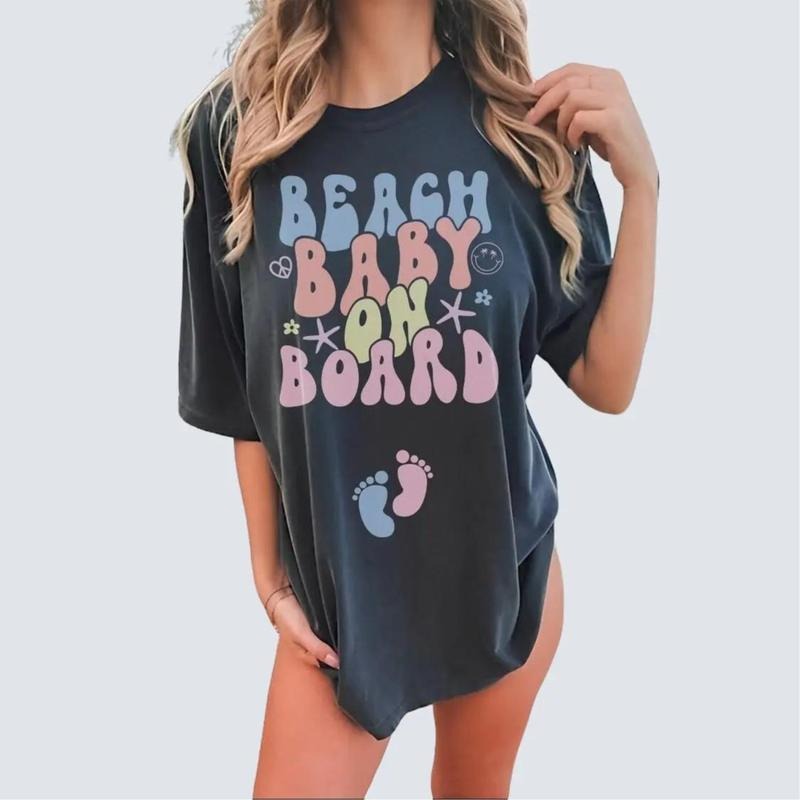 Beach Baby Board Shirt Summer Maternity Vacation Baby Announcement Gender Reveal Moms Fabric T-Shirts, Hoodie, Sweatshirt - T-Shirt, Sweatshirt, Hoodie