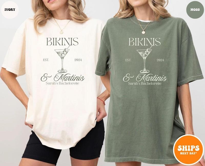 Beach Bachelorette Party Martinis Bikinis Custom Bachelorette Shirts Personalized Luxury Bachelorette Social Club Bach T-Shirts, Hoodie, Sweatshirt - T-Shirt, Sweatshirt, Hoodie