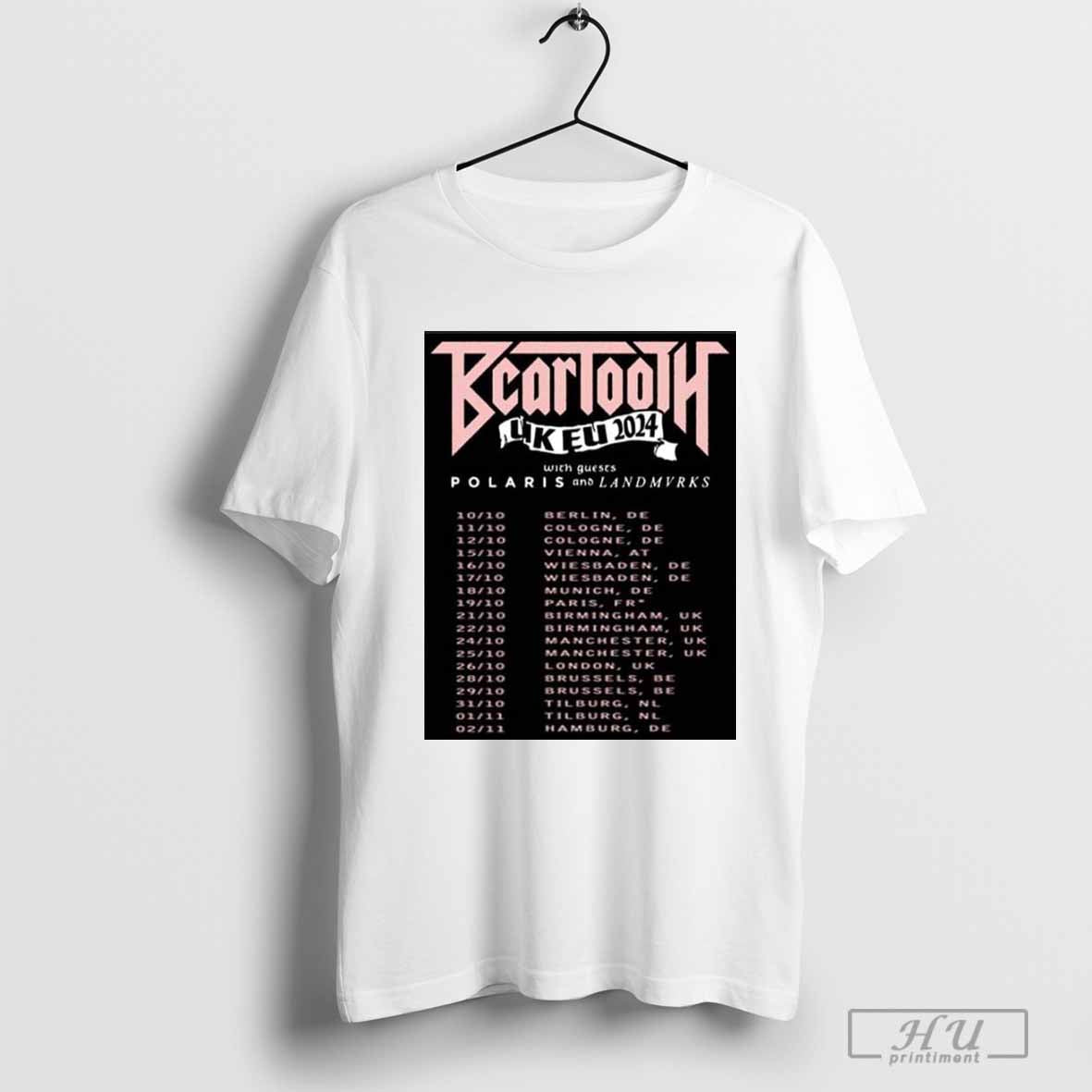 Beartooth Uk Eu With Polaris And Landmvrks Merchandise Tour Unisex T-shirt, Sweatshirt, Hoodie, Long Sleeve Tee - T-Shirt, Sweatshirt, Hoodie