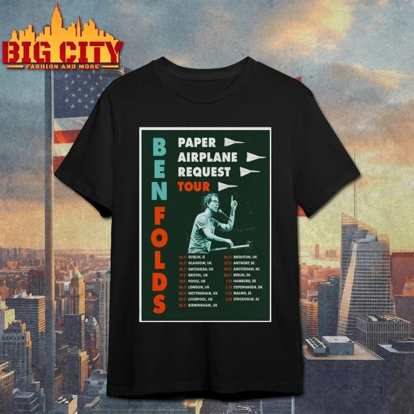 Ben Folds Paper Airplane Request 2025 Tour Poster shirt Unisex T-shirt, Sweatshirt, Hoodie, Long Sleeve Tee - T-Shirt, Sweatshirt, Hoodie