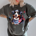 Bernese Patriotic Dog Shirt ~ Relaxed Fit Printed USA Womenswear Casual Comfort Cotton Top Athletic Boho Chic T-Shirts, Hoodie, Sweatshirt - T-Shirt, Sweatshirt, Hoodie