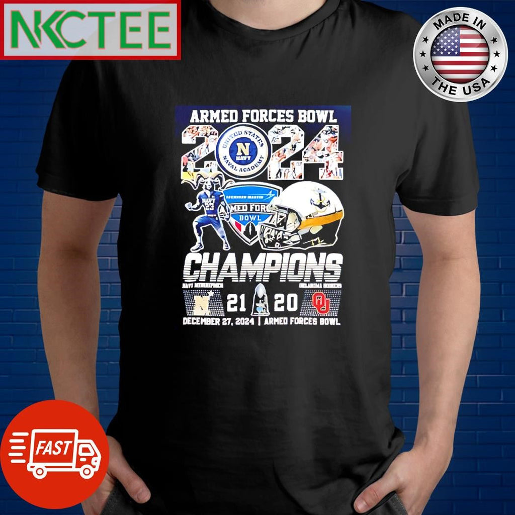 Best Armed Forces Bowl 2024 Champions Navy Midshipmen 21 20 Oklahoma Sooners Final Score shirt - T-Shirt, Sweatshirt, Hoodie