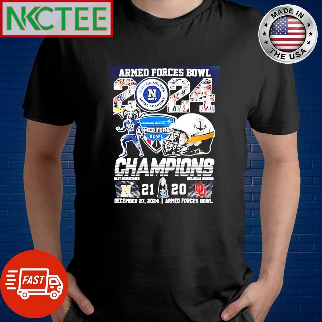 Best Armed Forces Bowl 2024 Champions Navy Midshipmen 21 20 Oklahoma Sooners Final Score shirt - T-Shirt, Sweatshirt, Hoodie