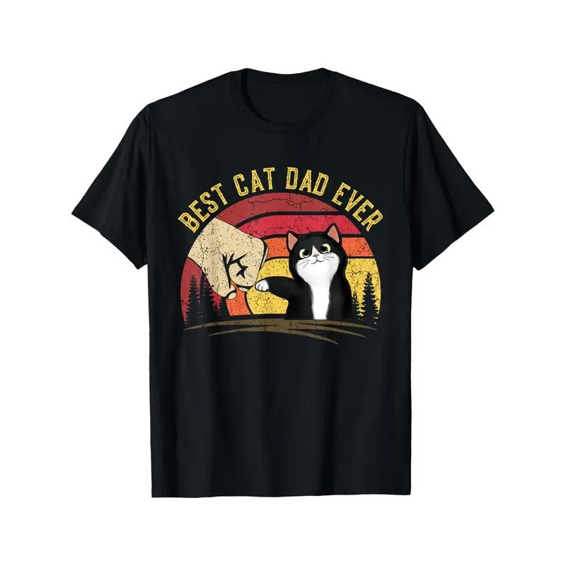 Best Cat Dad Ever" Vintage Inspired Cotton Soft & Comfortable Perfect Thanksgiving Made USA T-Shirts, Hoodie, Sweatshirt - T-Shirt, Sweatshirt, Hoodie
