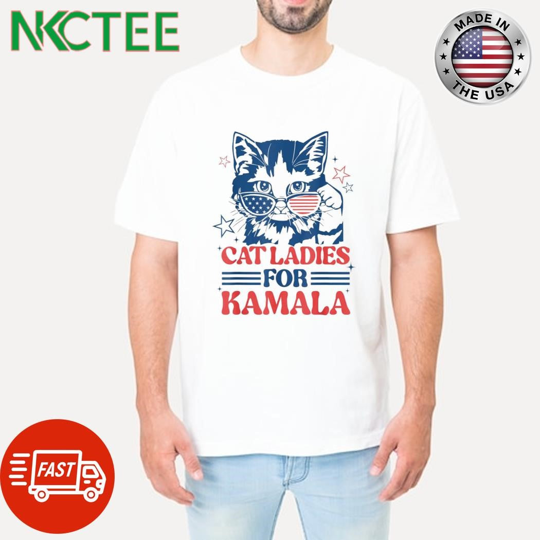 Best Cat Ladies For Kamala Harris sunglasses shirt Unisex T-shirt, Sweatshirt, Hoodie, Long Sleeve Tee - T-Shirt, Sweatshirt, Hoodie