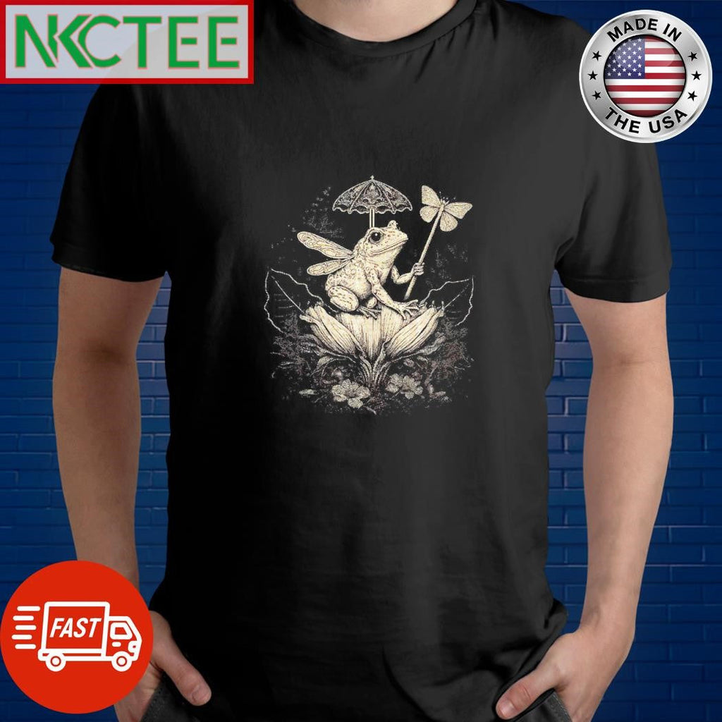 Best Fairycore Floral Frog Aesthetic umbrella wing shirt Unisex T-shirt, Sweatshirt, Hoodie, Long Sleeve Tee - T-Shirt, Sweatshirt, Hoodie