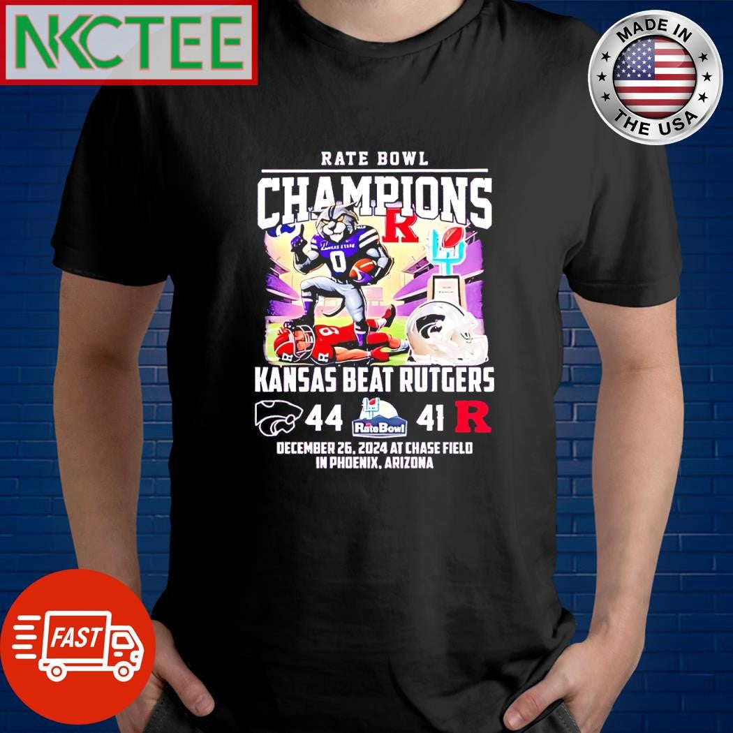 Best Rate Bowl Champions Kansas state wildcats beat rutgers December 26 2024 at chase field in phoenix Arizona shirt - T-Shirt, Sweatshirt, Hoodie