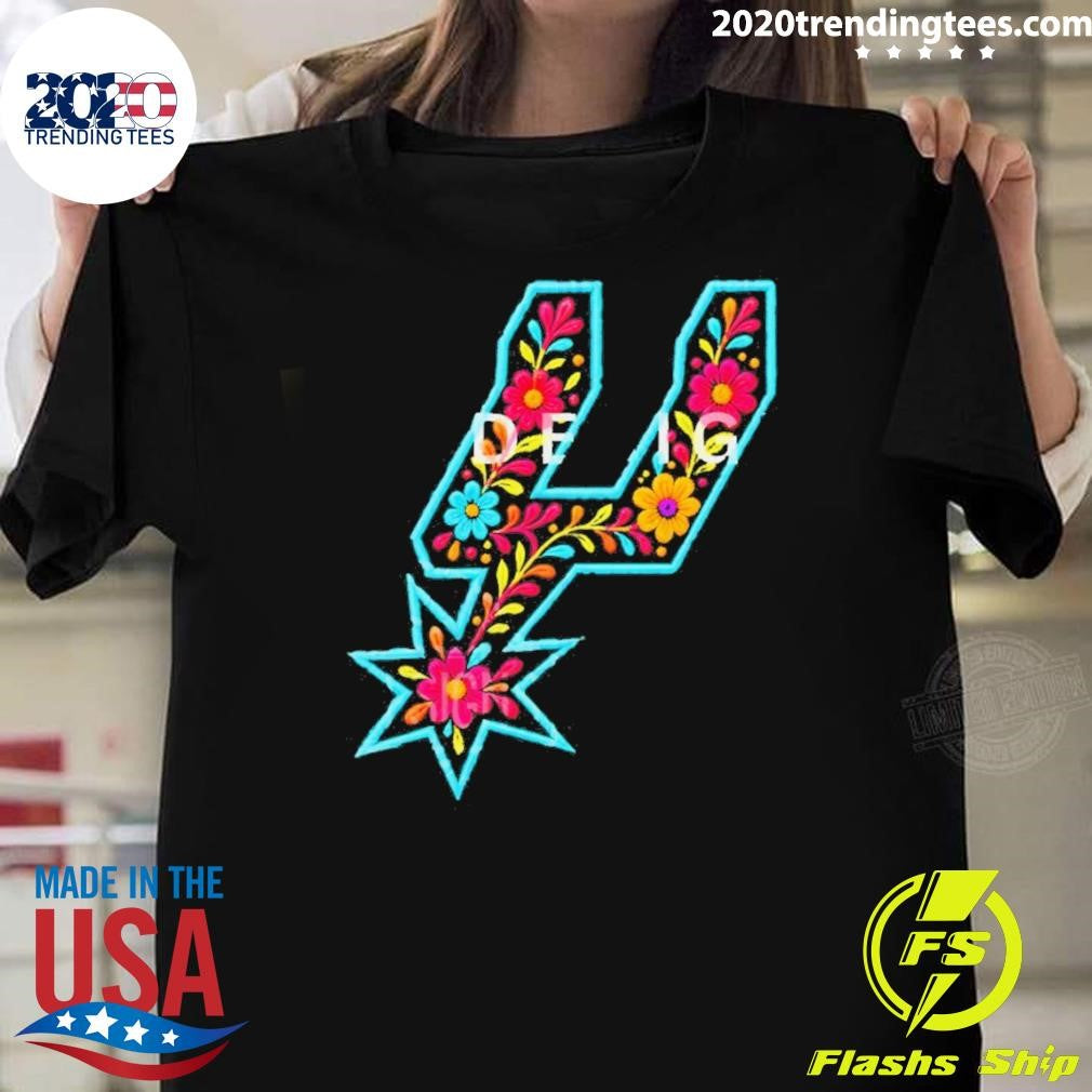Spurs Logo Floral San Antonio Spurs Basketball Nba 2026 Shirt Unisex T-shirt, Sweatshirt, Hoodie, Long Sleeve Tee - T-Shirt, Sweatshirt, Hoodie