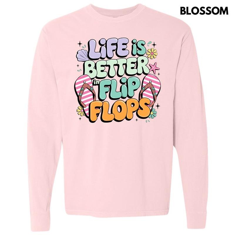 Better Flip Flops Long Sleeve Comfort Colors 'NLB' T-Shirts, Hoodie, Sweatshirt - T-Shirt, Sweatshirt, Hoodie