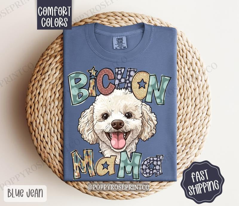 Bichon Mama Comfort Colors Dog Mom Cute Bichon Frise Mama T-Shirts, Hoodie, Sweatshirt - T-Shirt, Sweatshirt, Hoodie