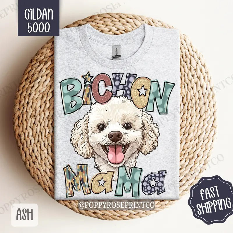 Bichon Mama Shirt Gildan Dog Mom Cute Bichon Frise Mama Plus Sizes T-Shirts, Hoodie, Sweatshirt - T-Shirt, Sweatshirt, Hoodie