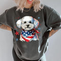 Bichon Patriotic Dog Shirt ~ Relaxed Fit Printed USA Womenswear Casual Comfort Cotton Top Athletic Boho Chic T-Shirts, Hoodie, Sweatshirt - T-Shirt, Sweatshirt, Hoodie