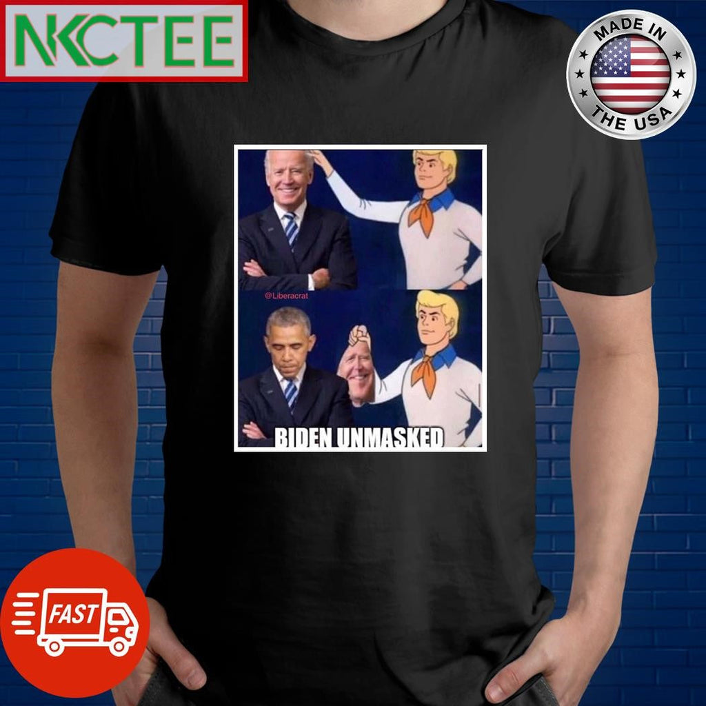 Biden unmasked Barack Obama shirt Unisex T-shirt, Sweatshirt, Hoodie, Long Sleeve Tee - T-Shirt, Sweatshirt, Hoodie