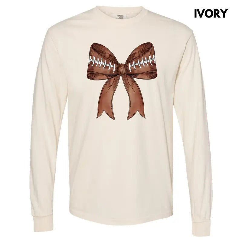 Big Football Bow Long Sleeve Comfort Colors 'NLB' T-Shirts, Hoodie, Sweatshirt - T-Shirt, Sweatshirt, Hoodie