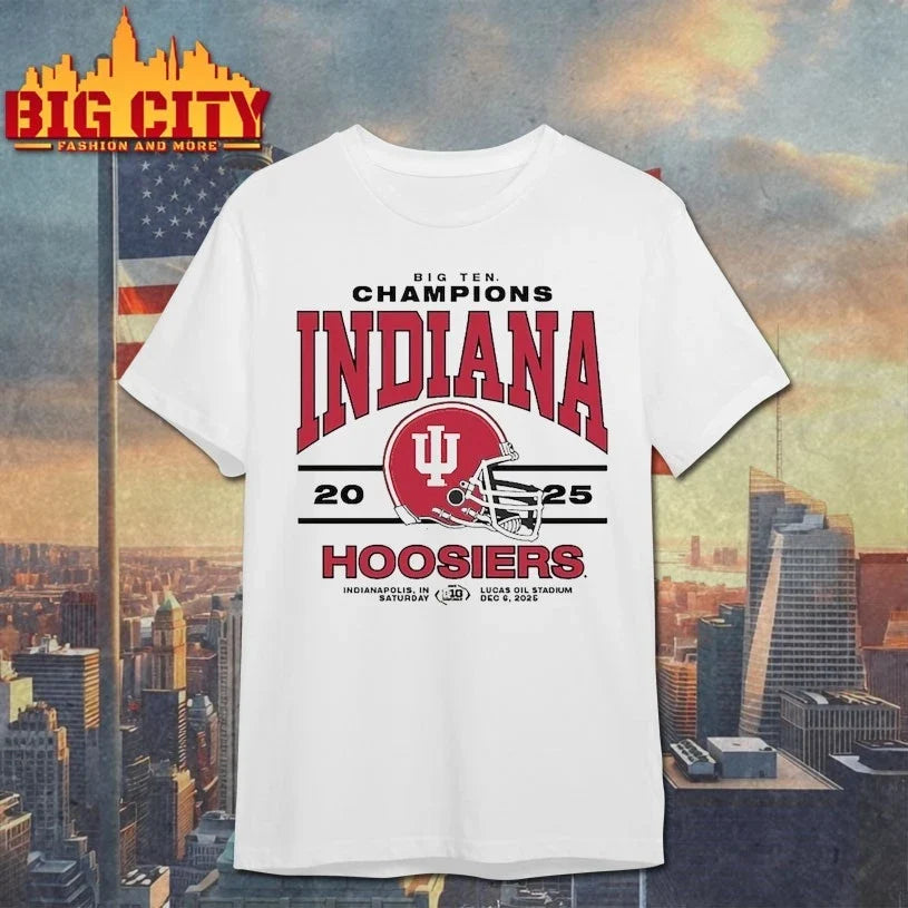 Big ten Champions Indiana 2025 Hoosiers shirt Unisex T-shirt, Sweatshirt, Hoodie, Long Sleeve Tee - T-Shirt, Sweatshirt, Hoodie