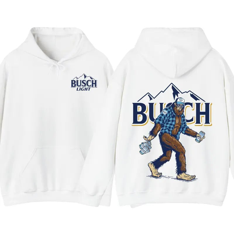 Bigfoot Busch Light Drinking Beer Winter Menswear Beer Lover T-Shirts, Hoodie, Sweatshirt - T-Shirt, Sweatshirt, Hoodie