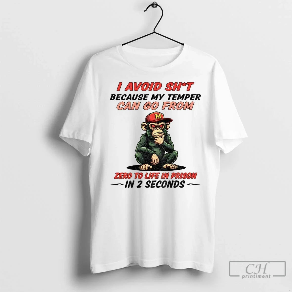 Bigfoot I Avoid Shit Because My Temper Can Go From Zero To Life In Prison Unisex T-shirt, Sweatshirt, Hoodie, Long Sleeve Tee - T-Shirt, Sweatshirt, Hoodie