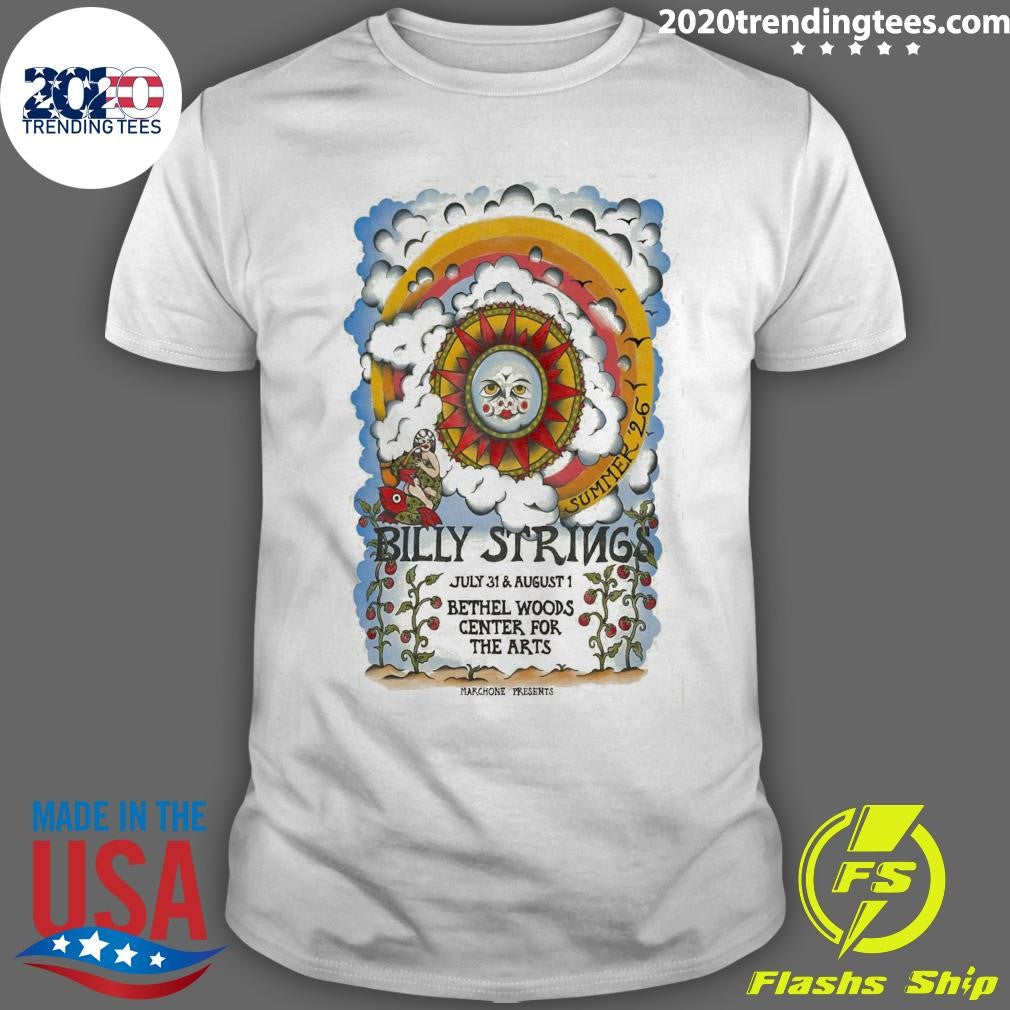 Billy Strings July 31 & August 1 Summer 2026 Bethel Woods Center For The Arts Shirt Unisex T-shirt, Sweatshirt, Hoodie, Long Sleeve Tee - T-Shirt, Sweatshirt, Hoodie