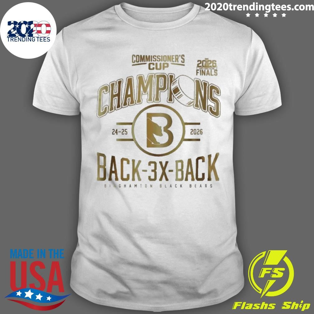 Binghamton Black Bears Commissioners Cup Champions Back3Back Shirt Unisex T-shirt, Sweatshirt, Hoodie, Long Sleeve Tee - T-Shirt, Sweatshirt, Hoodie
