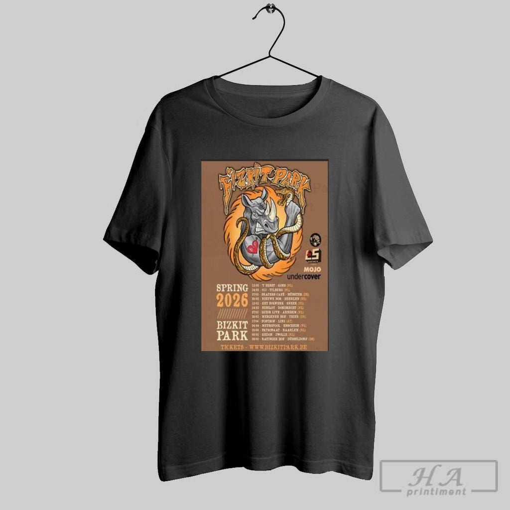 Bizkit Park Spring Tour 2026 Poster Unisex T-shirt, Sweatshirt, Hoodie, Long Sleeve Tee - T-Shirt, Sweatshirt, Hoodie