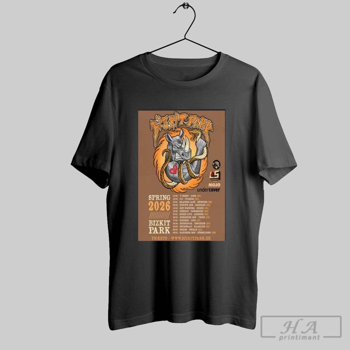 Bizkit Park Spring Tour 2026 Poster Unisex T-shirt, Sweatshirt, Hoodie, Long Sleeve Tee - T-Shirt, Sweatshirt, Hoodie