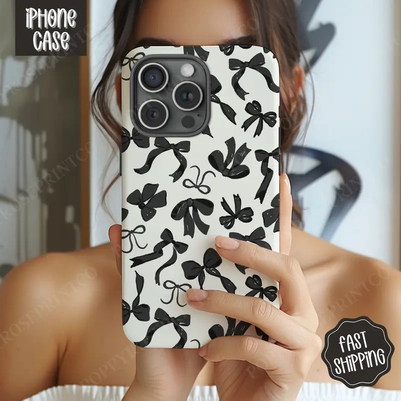 Black Bows Phone Case Coquette Phone Case Mag Safe Compatible Magnetic Tough Cases T-Shirts, Hoodie, Sweatshirt - T-Shirt, Sweatshirt, Hoodie
