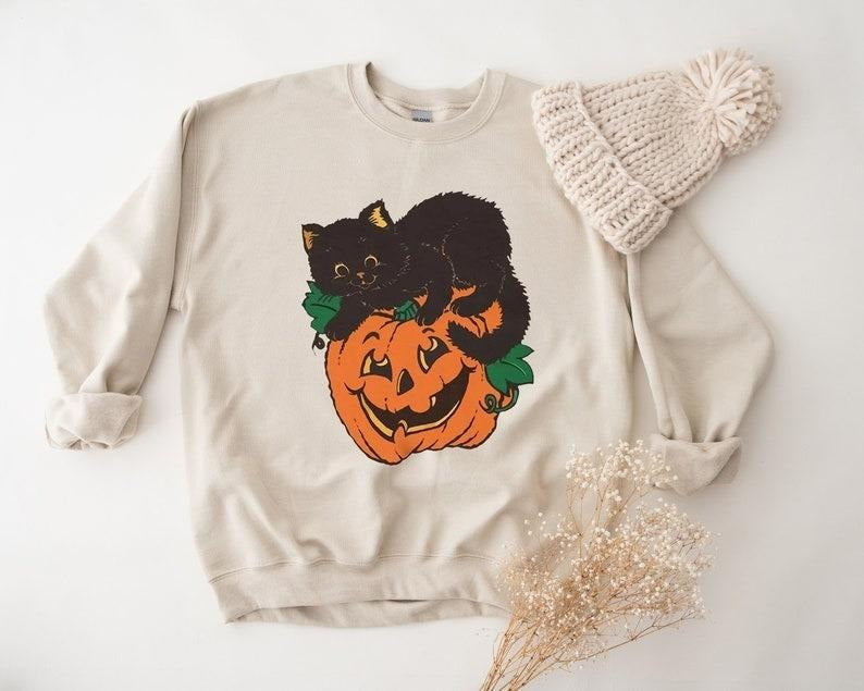 Black Cat Pumpkin Fall Halloween Black Cat Halloween Vintage Halloween Halloween Nostalgia Halloween 2024 T-Shirts, Hoodie, Sweatshirt - T-Shirt, Sweatshirt, Hoodie